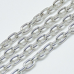 Aluminum Cable Chains, Unwelded, Oval, Silver, 4.6x3.1x0.8mm(CHA-S001-002B)