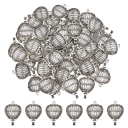 60Pcs Alloy Pendants, Hot Air Balloon Charm, Antique Silver, 24x16.5x1.3mm, Hole: 1.6mm(TIBEP-DC0001-11)