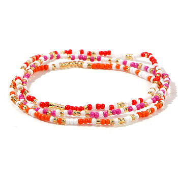 Sweet and Stylish Colorful Glass Seed Beaded Stretch Bracelets Set for Women Girl, Mixed Color