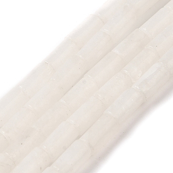 Natural White Jade Beads Strands, Column, 8x4mm, Hole: 0.7mm, about 48pcs/strand, 15.35~15.43''(39~39.2cm)