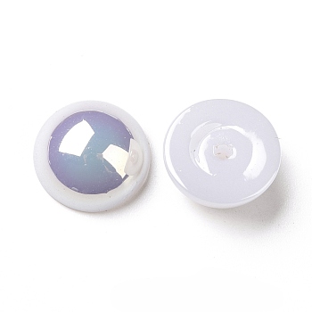 ABS Plastic Imitation Pearl Beads, AB Color Plated, Half Round, White, 10x4.5mm, Hole: 1.4mm