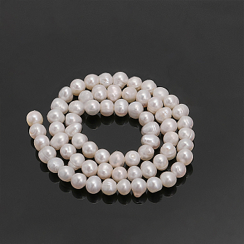 1 Strand Natural Cultured Freshwater Pearl Beads Strands, Potato, Bisque, 4~6x5~7x5~6mm, Hole: 0.7mm, about 67~71pcs/strand, 13.58~14.25 inch(34.5~36.2cm)