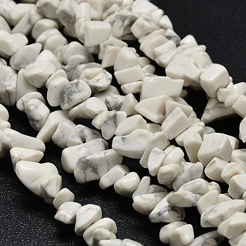 Chip Natural Howlite Beads Strands, 5~8x5~8mm, Hole: 1mm, 34 inch