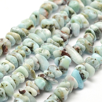 Natural Larimar Beads Strands, Chip, 2~4x7~8mm, Hole: 1mm, 15.7 inch(40cm)