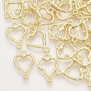 Alloy Links connectors, Heart, Light Gold, 17x12x1.5mm, Hole: 1.2mm