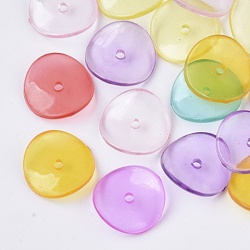 Transparent Acrylic Beads, Twisted Disc, Mixed Color, 15x2mm, Hole: 1.8mm, about 1560pcs/500g