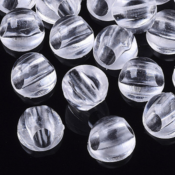 Opaque AS Plastic Beads, for Flat Back Cabochons, Hair Findings, DIY Hair Tie Accessories, Clear, 9x6mm, hole: 3.5mm; about 5000pcs/bag.
