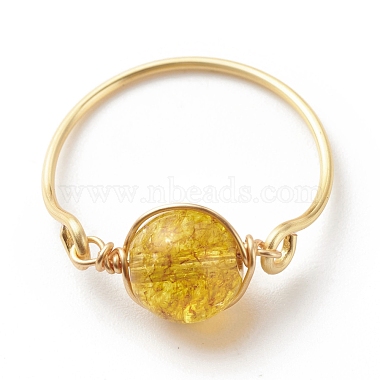 Round Natural Gemstone Braided Finger Ring(RJEW-JR00496)-4
