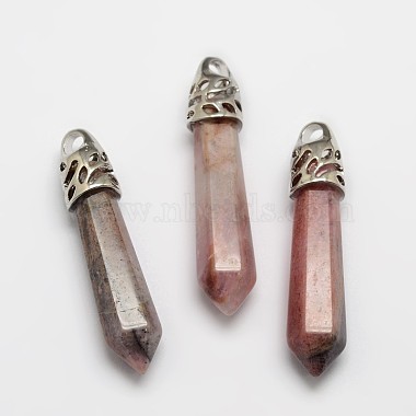 Bullet Fashion Natural & Synthetic Mixed Stone Pointed Pendants(G-F290-01)-2