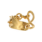 Exaggerated 304 Stainless Steel Rings for Women, Ion Plating(IP), Real 18K Gold Plated, 0.67 inch(1.7cm)(STAS-OY008-24G)
