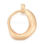 Rack Plating Alloy Big Pendants, Oval, Cadmium Free & Lead Free, Matte Gold Color, 70x54x6mm, Hole: 10x7.5mm(PALLOY-N179-48MG)