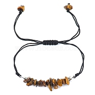 Natural Tiger Eye Braided Bead Bracelets, 8-5/8 inch(22cm)(PW-WG14195-10)