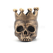 Halloween Theme Resin Candle Holder, Skull, for Wedding, Festival, Party & Windowsill, Home Decoration, Antique Bronze, 80x63x80mm(CAND-PW0003-030AB)