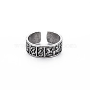 Men's Alloy Cuff Finger Rings, Open Rings, Cadmium Free & Lead Free, Antique Silver, US Size 8 3/4(18.7mm)(RJEW-N029-076)