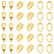 Brass Snap on Pendant Bails, Real 18K Gold Plated, 6x2.5x4mm, 30pcs(KK-LP0001-20B)