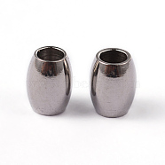 Barrel 304 Stainless Steel Spacer Beads, Stainless Steel Color, 5x4mm, Hole: 2mm(STAS-L176-01P)