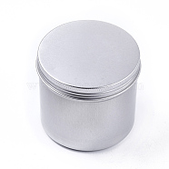 Round Aluminium Tin Cans, Aluminium Jar, Storage Containers for Cosmetic, Candles, Candies, with Screw Top Lid, Platinum, 8.6x7.5cm(CON-F006-13P)