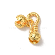 Rack Plating Brass S-Hook Clasps, Long-Lasting Plated, Lead Free & Cadmium Free, Golden, 15.5mm(KK-F873-35G)