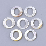 Natural White Shell Linking Rings, Ring, 13x1.5mm, Inner Diameter: 7x8.5mm(SHEL-R047-08)