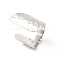 304 Stainless Steel Twist Flat Open Cuff Ring for Women, Stainless Steel Color, US Size 6 (16.5mm)(RJEW-E063-28P)