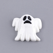 Resin Cabochons, Ghost, White, 21.5x23x7mm(CRES-T010-15)