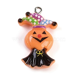 Halloween Theme Resin Pendants, with Platinum Iron Findings, Clown, 32x20x8mm, Hole: 2mm(RESI-M046-01N)