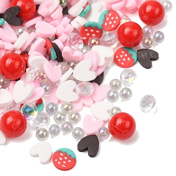 DIY Bead Findings Kits, including Handmade Polymer Clay Beads and Plastic Beads, Mixed Shape, Mixed Color, 2.7~6x2.7~6x1~6mm, about 5555pcs/500g