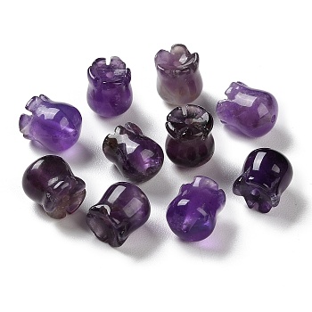 Natural Amethyst Beads, Lily of The Valley, 10x9.5mm, Hole: 1.2mm