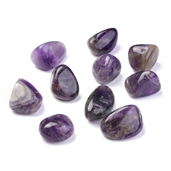 Natural Amethyst Beads, Healing Stones, for Energy Balancing Meditation Therapy, No Hole Beads, Healing Stones, for Energy Balancing Meditation Therapy, Nuggets, Tumbled Stone, Vase Filler Gems , 22~30x19~26x18~22mm, about 90pcs/1000g