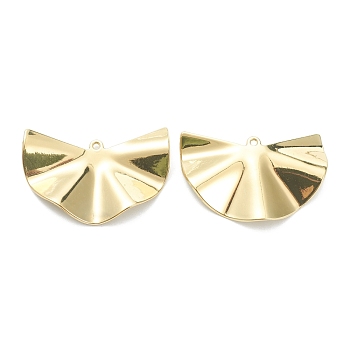 Alloy Pendants, Fan, Light Gold, 24x38x4mm, Hole: 1.5mm