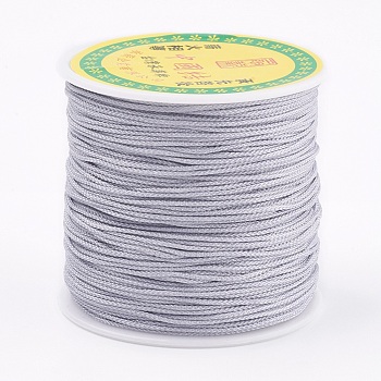 Polyester Cord, Silver, 0.8mm, about 87.48 yards(80m)/roll