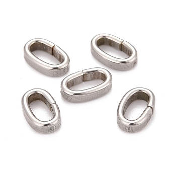 Oval 201 Stainless Steel Slide Charms, Stainless Steel Color, 10x6x2.5mm, Hole: 3.5x7mm