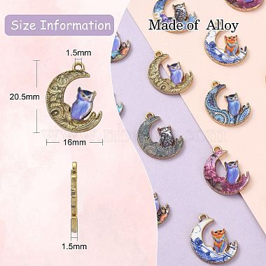 27Pcs 9 Styles Alloy Printed Pendants(PALLOY-CJ0002-53)-2