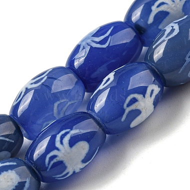 Medium Blue Spider Tibetan Agate Beads