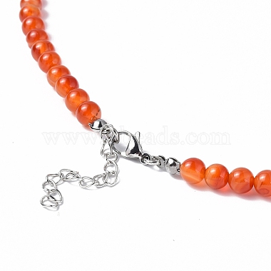 Gemstone & Natural Pearl Beaded Necklace with 304 Stainless Steel Clasp for Women(NJEW-F302-04)-4