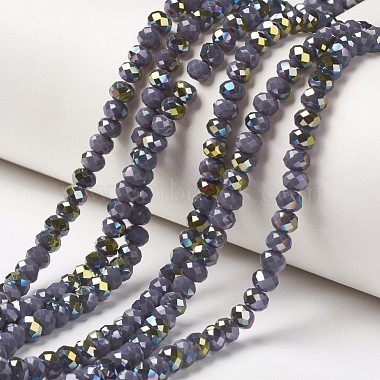 Slate Blue Rondelle Glass Beads