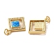 Brass Micro Pave Cubic Zirconia with Synthetic Opal Pendants(KK-D096-17G)-2