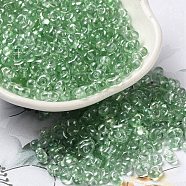 Baking Glass Seed Beads, Peanut, Dark Sea Green, 5.5~6x3~3.5x3mm, Hole: 1~1.2mm(SEED-K009-07A-04)