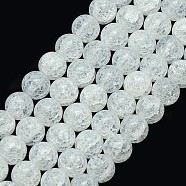 Synthetic Crackle Quartz Round Beads Strands, Clear, 10mm, Hole: 1mm, about 42pcs/strand, 16.53 inch(G-L155-10mm-03)