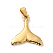 Vacuum Plating 201 Stainless Steel Pendants, Mermaid Tail Shape, Golden, 25.5x24x3mm, Hole: 6.5x3.5mm(STAS-P314-13A-G)