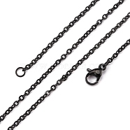 304 Stainless Steel Cable Chain Necklaces, with Lobster Claw Clasps, Gunmetal, 19.48 inch(49.5cm), 2mm(STAS-L164C-01B)