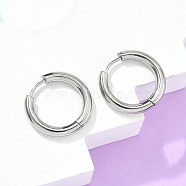 Tarnish Resistant 304 Stainless Steel Huggie Hoop Earrings, Hypoallergenic Earrings, with 316 Surgical Stainless Steel Pin, Stainless Steel Color, 9 Gauge, 20x21x3mm, Pin: 1mm, Inner Diameter: 14mm(EJEW-F111-20mm-P)