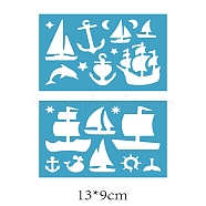 Acrylic Earring Handwork Template, Card Leather Cutting Stencils, Deep Sky Blue, Sailboat, 130x90x2mm, 2pcs/set(DIY-WH0359-088)