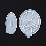 Mother's Day Theme DIY Decoration Silicone Molds, Resin Casting Molds, For UV Resin, Epoxy Resin Jewelry Making, Woman, White, 152x125x9mm(DIY-I081-03)