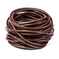 3mm Saddle Brown Color Cowhide Leather Beading Cords, DIY Jewelry Making Material for Leather Wrap Bracelets(X-WL-A002-12)