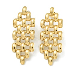 Ion Plating(IP) 304 Stainless Steel Stud Earrings, Polished, Rhombus, Golden, 47x18mm(EJEW-G400-12G)