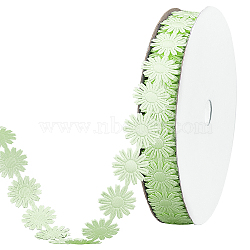 PandaHall Elite 20 Yards Flower Polyester Ribbons, for Gift Packaging, Pale Green, 5/8 inch(17mm), about 20yards/roll(18.288m/roll), roll: about 90x17mm, 1 roll/set(OCOR-PH0002-39A)