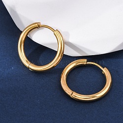 Ion Plating(IP) 304 Stainless Steel Huggie Hoop Earrings, Hypoallergenic Earrings, with 316 Surgical Stainless Steel Pin, Golden, 10 Gauge, 19x2.5mm, Pin: 1mm, Inner Diameter: 14mm(EJEW-F111B-19mm-G)