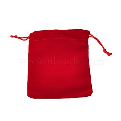 Velvet Jewelry Bags, Red, 122x100mm(TP-E002-1)