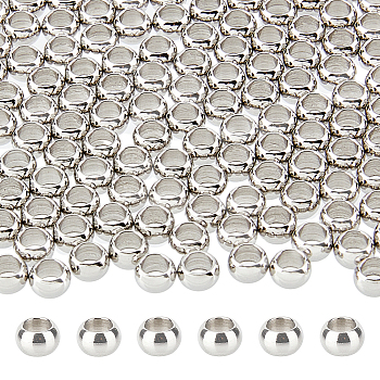 200Pcs 304 Stainless Steel Rondelle Spacer Beads, Stainless Steel Color, 5x3mm, Hole: 3mm